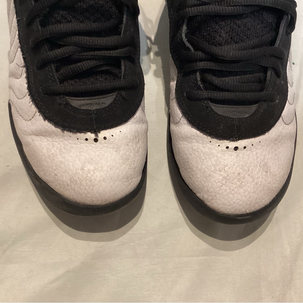 Jordan Women’s Black White Gold Mid-Top Basketball Sneakers - Picture 8 of 11